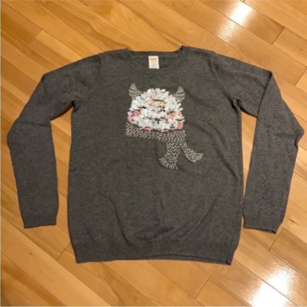 VEUC Gymboree Girls Flip Sequins Snow Monster Sweater - size XL (14)
